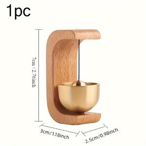 TEMU 1개의 일본식 풍경 꽹과리, 달래는 소리, 나무 고리, 창의적인 놋쇠 종, 문 진입 알림, 집 장식, 매달린 장식, 독특한 선물 아이디어, 야외 정원 장식, 배터리 없음