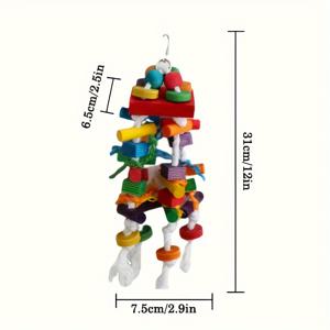 TEMU 1개의 나무 앵무새 씹는 장난감, 중형에서 대형 앵무새를 위한 내구성 있는 나무 새장 액세서리, 무작위 색상 선택