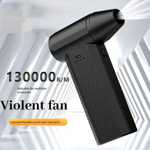 TEMU Jkuoo 초강력 휴대용 터보 팬 - 130,000 RPM, 휴대용 & 빠른 냉각 - USB 충전식 4000mAh 배터리, 바비큐, 눈 제거 및 야외 모험에 완벽|차량용선풍기|캠핑선풍기