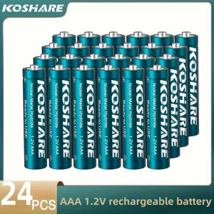 TEMU 24개 KOSHARE AAA NiMH 충전 배터리 1.2V 300mAh, 고용량 니켈 배터리, 전압 안정, 리모컨, 알람 시계, 도어벨, 손전등, 면도기, 장난감, 자동차 키 폴더, 게임 컨트롤러, 손전등, 카메라, CD 플레이어, 무선 마이크, 일본식 랜턴, 추수감사절 및 문화 축제 장식 조명, 가정 장식 조명 및 축하 액세서리 포함