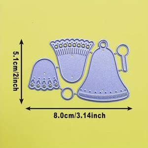 TEMU 스캡북, 카드 만들기 및 사진 앨범 공예용 1개 노르딕 벨 메탈 커팅 다이 - 은회색