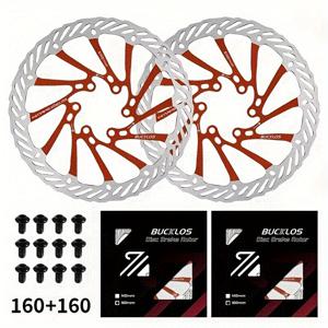 TEMU 벅클로스 G3 자전거 로터, 2개, 160/180/203mm, 스테인리스 스틸, MTB 디스크 , 6볼트 로드 마운틴 바이크 로터, 실버, 자전거 부품