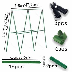 TEMU 18개 세트 내구성 있는 금속 정원 트렐리스, 등반 식물용 - 덩굴, 오이 및 열매나무에 적합 - 가정 및 야외 정원 지원에 이상적