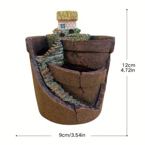 TEMU 1개, 즙이 많은 작은 집 화분 침실 발코니 분재 소품 실내 장식