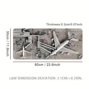 TEMU 항공기 공항 디자인이 적용된 확장형 게임 마우스 패드 - 정밀 잠금 가장자리, 세척 가능 및 미끄럼 방지 표면이 있는 대형 두꺼운 고무 책상 매트 - 컴퓨터, e스포츠용 - 이상적인 선물
