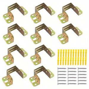 TEMU 10개 헤비 듀티 메탈 침대 프레임 브래킷 - 목재 가구용 안전 각도 지지 후크, 쉬운 설치를 위한 40개의 나사 및 확장 튜브 포함