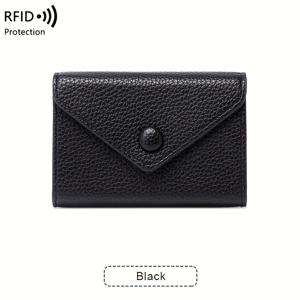 TEMU RFID 작은 가방 리치 패턴 부드러운 PU 가죽 동전 지갑 간단한 경량 오르간 카드 가방|카드지갑|지갑