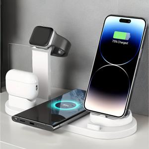 TEMU 무선 충전기 고속 충전은 iPhone/iWatch/AirPod에 적합합니다.|보조배터리