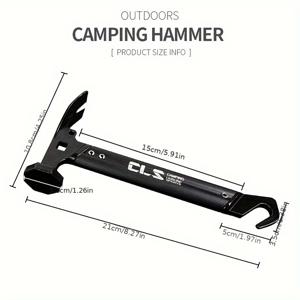 TEMU 1pc, 야외 미니 텐트 해머 알루미늄 캠핑 해머 리무버 풀러 휴대용 텐트 스테이크 네일 해머 | 다기능 스테인레스 스틸 알루미늄 합금 핸들 캠핑 선 루프 네일 해머 양 경적 해머