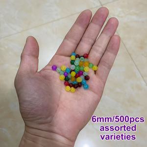 TEMU 500pcs 보석 만들기용 유리 구슬, 다양한 색상, 4mm & 6mm 원형 구슬, DIY 공예용 구슬 키트, 보석 만들기 부품 및 액세서리, 비 소재