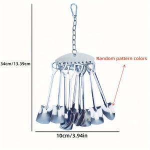 TEMU 내구성 있는 금속 새 씹기 장난감 - 중형부터 대형 앵무새를 위한 인터랙티브 매달린 케이지 액세서리, 지능 및 부리 건강 촉진