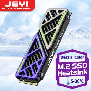 JEYI Dazzcold M.2 SSD 방열판 2280 NVME NGFF 라디에이터, 마그네슘 알루미늄 합금 PC 효율적인 쿨러, 열 실리콘 패드 포함