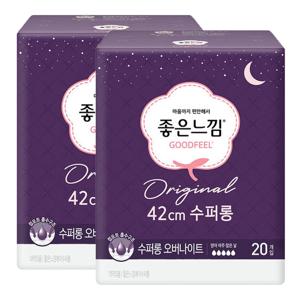 좋은느낌 생리대 오리지널 수퍼롱 오버 20P X 2팩