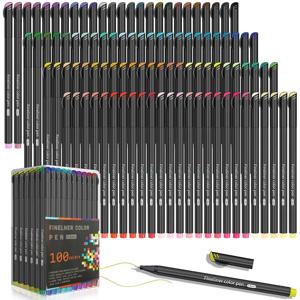 12-100pcs 다채로운 라인 드로잉 펜 세트 마이크로 팁 Fineliner 펜 드로잉 그림 스케치 미술 마커 사무실 학교 문구