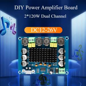 듀얼 채널 클래스 D 디지털 파워 서브우퍼 오디오 앰프 보드, TV 스피커용 120W + 120W 스테레오 앰프, DC 12V 24V, 240W