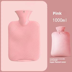 여아용 귀여운 봉제 천 커버, 1000ml 물로 채워진 뜨거운 물병, 손과 발 워머, 1pc