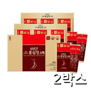 [동의삼] 6년근 VIP 홍삼정스틱(30포) 10g x 30포 2개 + 선물 쇼핑백 국내산 홍삼