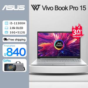 ASUS VivoBook Pro 15 슬림 게임용 노트북, 11 세대 인텔 코어 i5 11300H 16G RAM 512G SSD OLED 스크린, 15 인치 비즈니스 노트북 컴퓨터