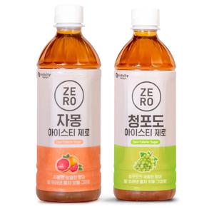 맥널티 아이스티 제로칼로리 음료 500ml (청포도12개입+자몽12개입)