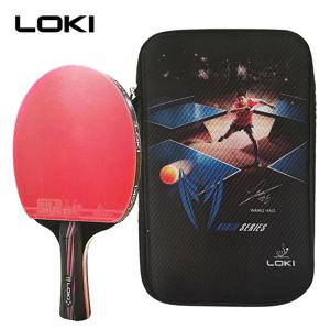 Loki X3 탁구 라켓, ITTF 고무 5 우드 블레이드, 탄성 스폰지 및 하드 쉘 커버 포함, 핌플 인 탁구 라켓