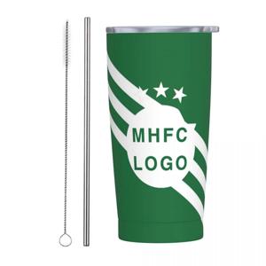 이스라엘 F.C MHFC 챔피언 단열 텀블러, 뚜껑과 빨대가 있는 텀블러, 스테인레스 스틸 진공 단열 여행 머그잔, 커피 컵