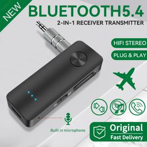 2 in 1 Bluetooth 5.4 오디오 송신기 수신기 3.5MM AUX Hifi 스테레오 음악 무선 어댑터, 마이크 포함, 자동차, 비행기, TV, PC, 헤드폰 스피커 【항공기 오디오에 적합】