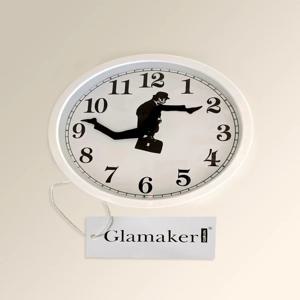 Glamaker 쓸모없는 도보 벽 시계, 코미디언 홈 데코 참신한 벽 시계, 재미있는 걷기 무음 음소거 시계