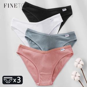 FINETOO M-4XL 팬티 여성 V 허리 속옷 플러스 사이즈 팬티 숙녀 낮은 상승 속옷 편안한 팬티 란제리