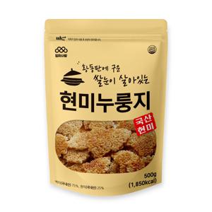 엄마사랑 황동판에 구운 쌀눈이 살아있는 현미 누룽지 500g