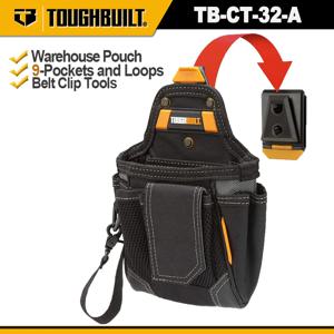 작업 벨트가 있는 ToughBuilt TB-CT-32-A 창고 파우치, 멀티 포켓 정리함 도구 파우치, 9 개의 포켓과 루프