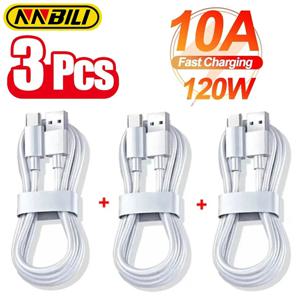 NNBILI 초고속 충전 C 타입 휴대폰 케이블, USB 데이터 케이블 C, 10A, 120W, 샤오미, 삼성, 화웨이에 적합, 3 개