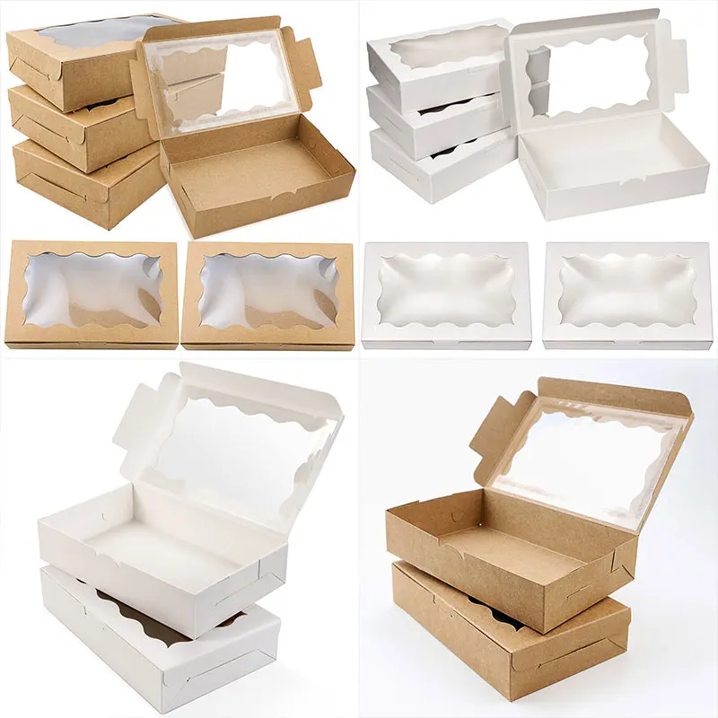 10pcs 케이크 상자 창 빵집 상자 케이크 과자 초콜릿 컵 케이크 생일 결혼식 발렌타인 데이에 대 한 과자 상자