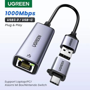 UGREEN USB 이더넷 어댑터 USB3.0/USB2.0 1000Mbps/100Mbps 노트북 PC용 USB RJ45 네트워크 카드 샤오미 미 박스 닌텐도 스위치 레노버 델 HP 맥북 맥 OS 윈도우 리눅스 기가비트 인터넷 어댑터 USB 랜