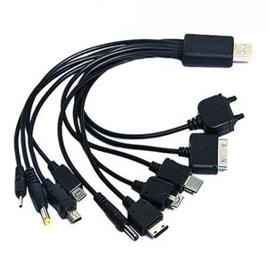 10 In1 다기능 USB 데이터 전송 케이블, 아이팟 모토로라 노키아 삼성 LG 소니 에릭슨 소비자 전자 데이터 케이블