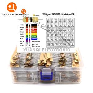 탄소 필름 저항기 키트 5% 저항 모음 세트, 샘플 팩, 3120 개, 1/4W, 156 값, X20 개, 1R - 10M ohm, 0.25W