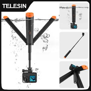 TELESIN 수중 부력 바 다이빙 Gopro Insta360 용 확장형 셀카 스틱 삼각대 DJI OSMO 액션 카메라 액세서리