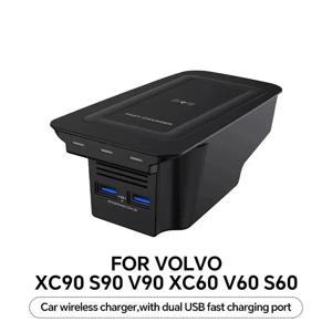 차량용 무선 휴대폰 충전기 충전 거치대, 볼보 XC90 S90 V90 XC60 S60 V60 C60 2018-2021 액세서리