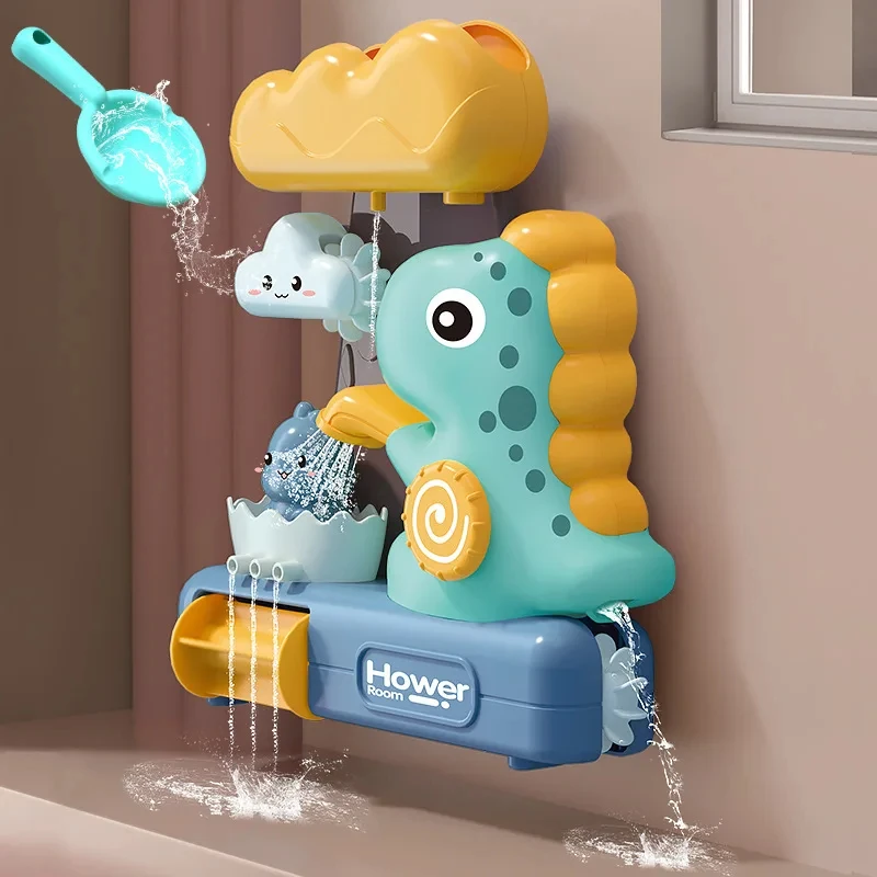 어린이 샤워 패들 장난감 만화 동물 공룡 스핀 물 스프레이 Waterwheel 목욕 장난감 키즈 딜라이트 샤워 장난감 선물