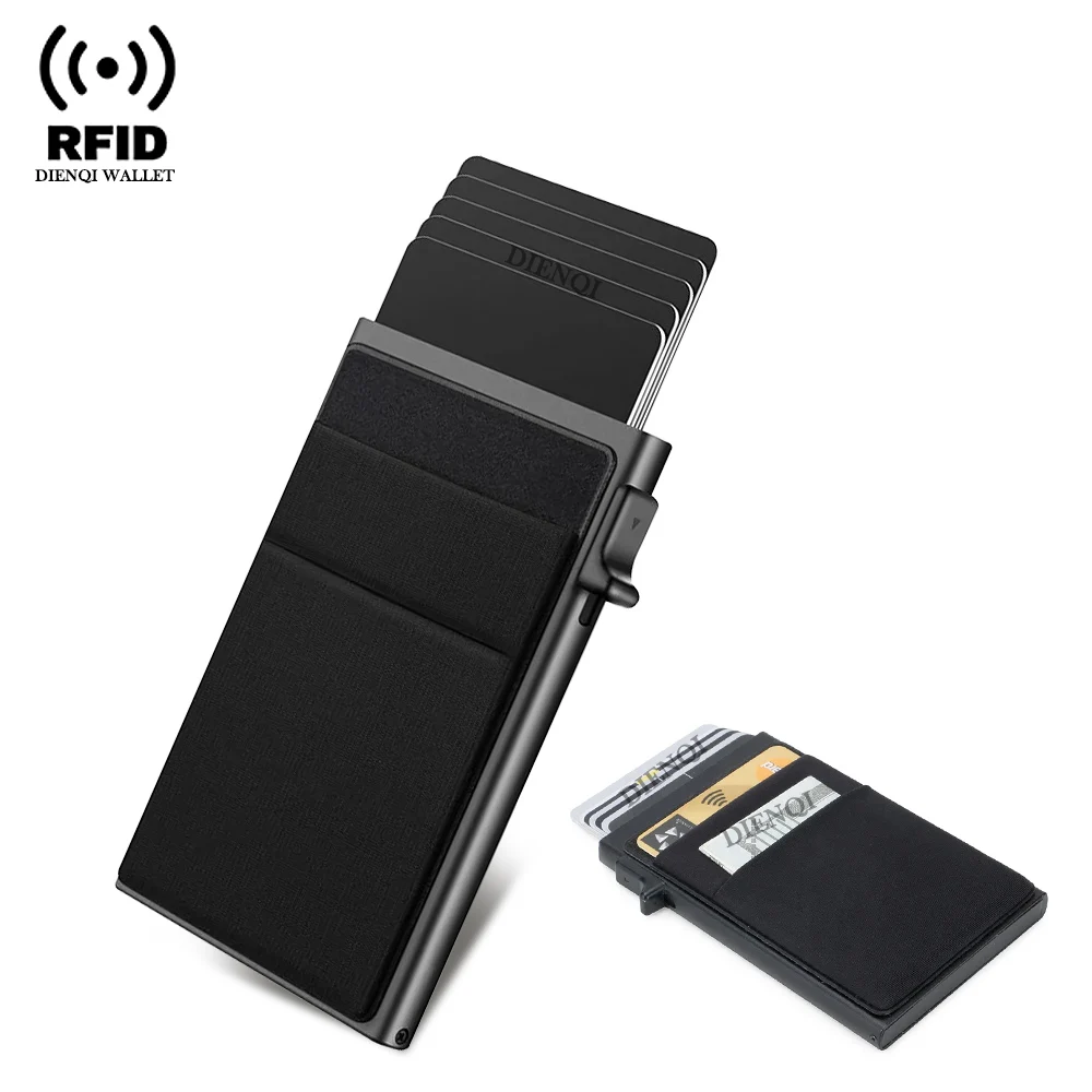 Rfid 신용 카드 소지자 남성용 얇은 슬림 미니 미니멀리스트 지갑 남성용 고급 금속 은행 ID 카드 홀더 케이스 지갑 Carteras Choice