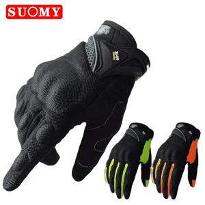 SUOMY 여름 오토바이 장갑 남자 여자 터치 기능 오토바이 레이싱 장갑 전체 손가락 Guantes 모토 바이커 사이클링 장갑
