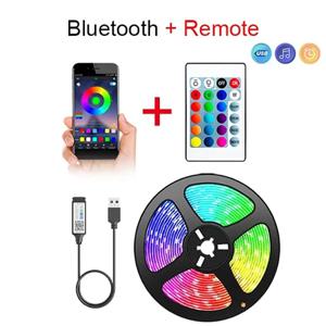 5V RGB 5050 LED 라이트 스트립 USB 적외선 리모컨 유연 램프 테이프 리본 다이오드 (축제 파티 TV 책상 침실용)