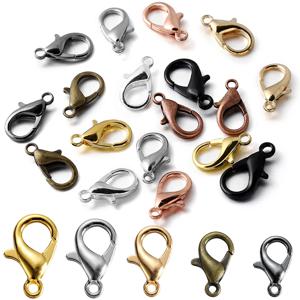 100 pcs/묶음 금속 로브스터 집게 팔찌 목걸이용 고리 체인 마개 액세서리 DIY 장신구 제작용 재료
