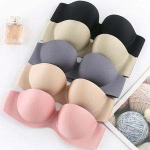 섹시한 Strapless 브래지어 여성 무선 Bralette 부드러운 여성 속옷 숙녀 원활한 브래지어 보이지 않는 브래지어 2pcs 스트랩