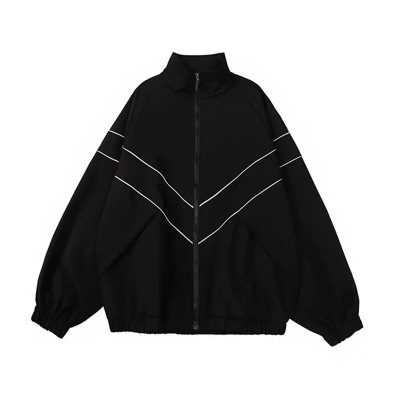 2024 남성 자켓 streetwear 야외 캐주얼 자켓 남성 가을 새로운 트렌드 방풍 코트 커플 패션 느슨한 지퍼 루즈 탑