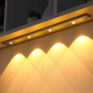 LED 모션 센서 무선 초슬림 야간 조명 USB LED 와인 쿨러 조명 주방 캐비닛 침실 옷장 실내 조명