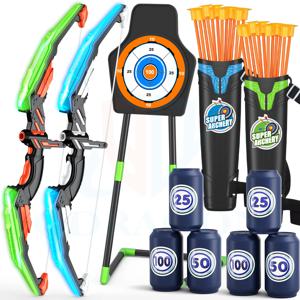 어린이를위한 활과 화살 어린이 양궁 활 연습 Recurve 활 야외 스포츠 게임 사냥 슈팅 장난감 소년 선물 활 키트 세트