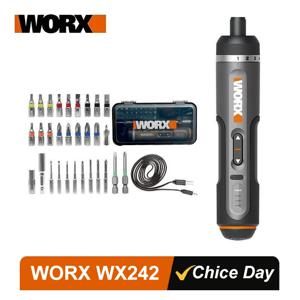 Worx 30 비트 세트 전동 공구 WX242 전기 드라이버 세트 스마트 무선 드릴 드라이버 USB 충전식 세트 가정용 수리