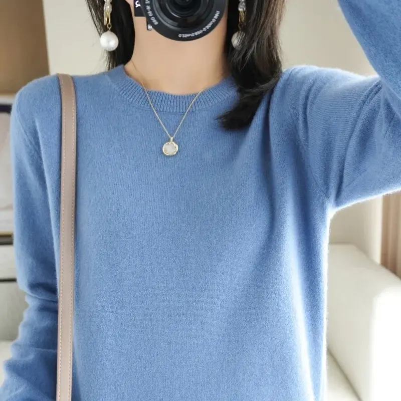 여성 스웨터 오목 가을 겨울 BasicPullover 따뜻한 캐주얼 풀 점퍼 한국 FashionSpring Knitwear Bottoming Shirt 2023