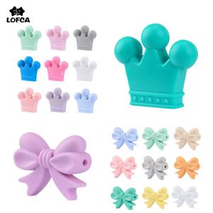 LOFCA 실리콘 크라운 비즈 10pcs BPA 무료 식품 등급 실리콘 비즈 목걸이 팔찌 쥬얼리 액세서리 만들기에 사용