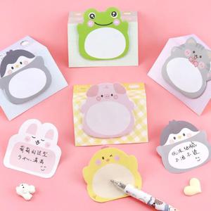 8 개/대, 1-3-5 세트 접착제 Kawaii 만화 동물 스티커 메모 메모장 메모 패드 편지지 스티커